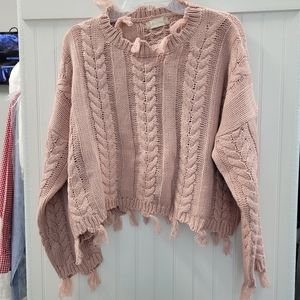 Altar'd State, wool cropped Sweater, rose color, small